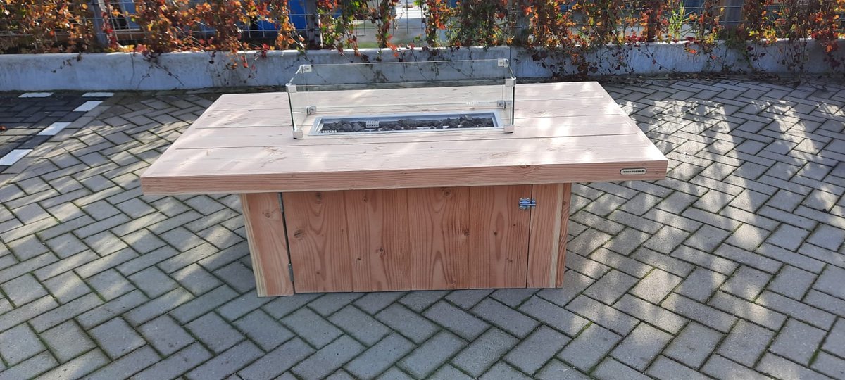 Vuurtafel Tree Terrasverwarmer Douglas hout 80x150x50cm van Merkloos