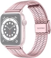 By Qubix Metalen bandje - Rosé roze - Geschikt voor Apple watch 38mm - 40mm - 41mm - Compatible Apple watch bandje - smartwatch bandje