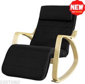 Cortonic Schommelstoel - Ergonomische Ligstoel - Relaxstoel - Relax Fauteuil Stoel - Verstelbaar - Zwart