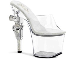 Pleaser - REVOLVER712 Muiltjes - Paaldans schoenen - 41 Shoes - Wit
