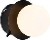 QAZQA cederic - Moderne Wandlamp voor binnen voor badkamer - 1 lichts - D 117 mm - Zwart -