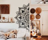 Sutra Black - SMALL - Lotus Flower, Mandala Wall Art - 50cm x 100cm - Hoagard - Metalen Muurdecoratie, Wanddecoratie