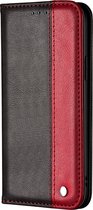 Samsung Galaxy A71 Hoesje - Mobigear - Duo Color Serie - Kunstlederen Bookcase - Zwart / Rood - Hoesje Geschikt Voor Samsung Galaxy A71