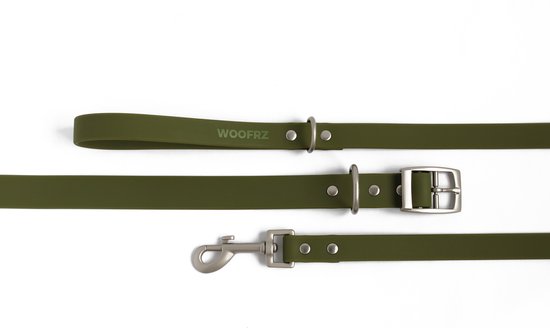 WOOFRZ® Wandelset - Hondenriem En Hondenhalsband - Groen - Maat S - Halsband Hond - Honden riem - Hondenlijn - Puppy Halsband - Riem Hond - Leiband hond - Looplijn Hond – Puppy Riem
