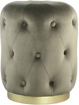 PTMD Xelena Velvet Poef - H47 x Ø36 cm - Fluweel - Groen