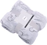 Grijze zachte sprei / deken 120x150 Mickey Mouse