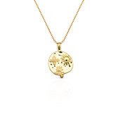 Schitterrende 14K Gold Plated Zilveren Halsketting met Hanger Ster Maan & Planeet