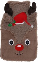 Rendier warmwaterkruik - Extra warm - Fluffy kruik - Bruin - Polyester - Kerst - Feestdagen