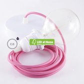 LEDatHOME - Hanglamp voor lampenkap, hanglamp met Fuchsia Rayon - 0.5 M1 textielkabel RM08