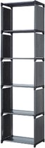 ACAZA Staande Kolomkast met 5 Lagen, 152 cm Hoog en 43 cm Breed, Zwart