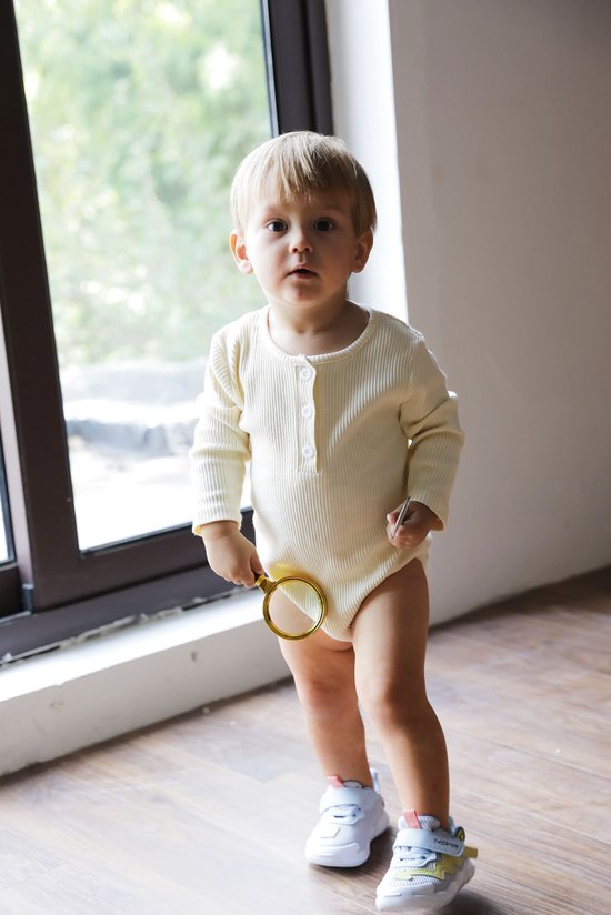 Barboteuse + pantalon pure Boutique de BonBini - White chaud - Combinaison - 95% coton - garçon fille - 3-6 mois