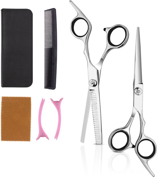 Set de ciseaux de coiffure en acier inoxydable - 16CM - 8 pièces