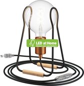 LEDatHOME - Taché Metal - tafellamp compleet met stoffen kabel, schakelaar, tweepolige stekker en afgebeelde LED lamp