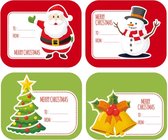 Without Lemons 20 kerst cadeau stickers labels | Kerstlabels 5.8x4.8 cm | 5 Vellen | Set 2 | Feestdagen | Stickers | Sluitstickers | Kerstman | Kerstboom | Rendier | Cadeau | Verpa