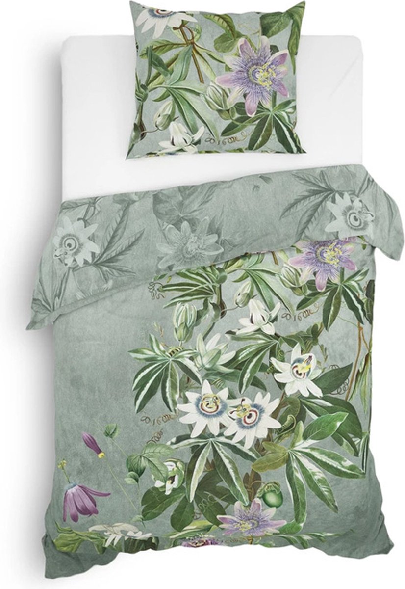 Heckettlane Heckett & Lane Bertil Dekbedovertrek - Twill - Eenpersoons - 140x200/220 cm - Laurel Green