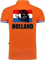 Luxe grote maten Holland supporter poloshirt - 200 grams katoen - heren - oranje - leeuwenkop - Nederland fan / EK / WK / kleding XXXL
