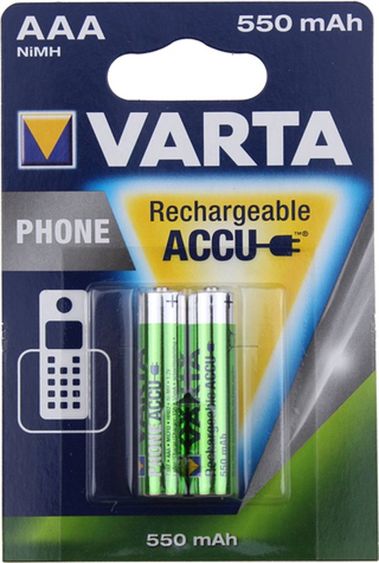 uitzending vorm mixer Varta Phone Rechargeable NimH AAA/HR03 550mah blister 2 | bol.com