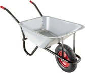 Busser® Stalen Kruiwagen 100L - Kruiwagens - Kruikar - Tuinieren - Heavy Duty Werkzaamheden - Luchtband - 150kg Laadvermogen - Staal