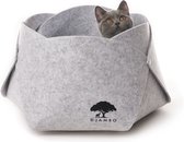 DJAMBO Origami Design Lit pour chat. Lit pour chat 2 en 1 en Feutres avec kussen moelleux et tapis griffoir. Lit pour chat pliable et pratique. Lit confortable et doux pour chat et chaton.