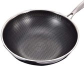 Royalstar wok honingraat anti aanbak - professionele wok - 34CM - met stoomring