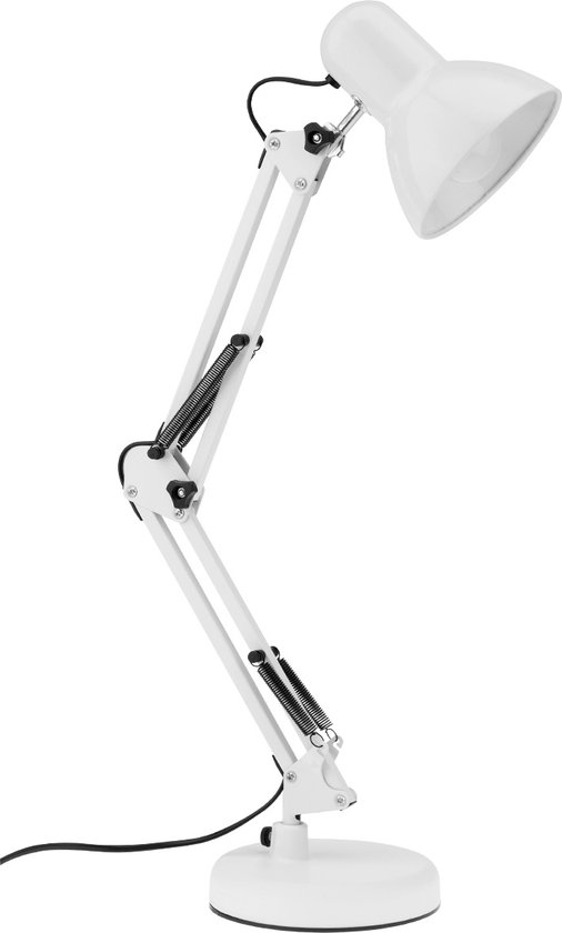 Lampe de bureau – Lampe de lecture – orientable – E27 – max 60 Watt – blanc  | bol.com