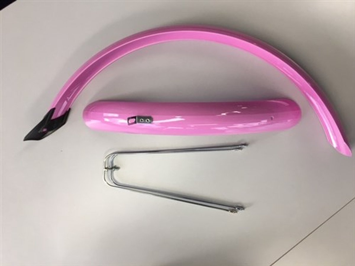 Stel spatborden 24 inch 58mm pvc roze eurofender