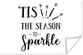 Citation de Noël C'est la saison de briller sur fond blanc 30x20 cm - petit