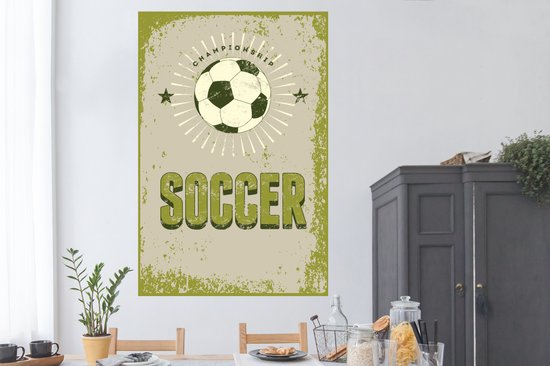 Poster Quotes - Soccer - Championship - Voetbal - Vintage - Sport - 120x180 cm XXL - Vaderdag cadeau - Geschenk - Cadeautje voor hem - Tip - Mannen
