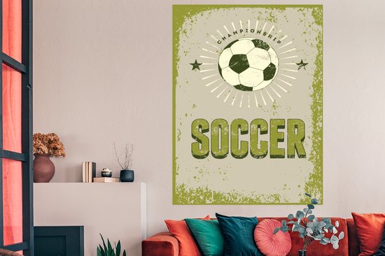 Poster Quotes - Soccer - Championship - Voetbal - Vintage - Sport - 120x180 cm XXL - Vaderdag cadeau - Geschenk - Cadeautje voor hem - Tip - Mannen