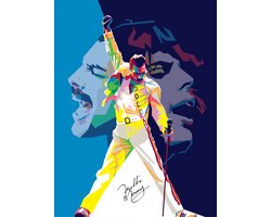 Poster Freddie Mercury 40x30 -  Queen - Pop art  - Rock Band - Bohemian Rhapsody
