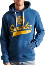 Superdry Script Style Collegiate Hoodie  Trui - Mannen - blauw/geel