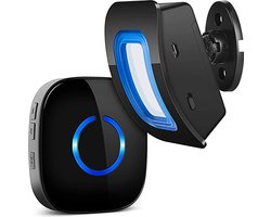 Bewegingssensor met alarmdetector, draadloos alarmsysteem voor huisbeveiliging, bereik tot 120-150 m bij 4-5 m x 110 °, 1 bewegingssensor en 1 plug-in-ontvanger, 58 beltonen, 5 volumeniveaus