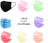 Kinder mondkapjes - 20 stuks - regenboog kleuren