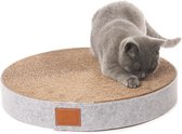 Djambo Krabmat voor Katten 2-in-1 met Kattenkruid - Design Krabkarton voor Katten met Mooie Vilten Rand - Esthetisch en Elegant Alternatief voor de Katten Krabpaal.