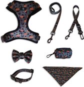 Elfiepack Panther set maat L - hondenriem harnas bandana hond accessoires