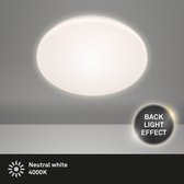 LED Plafondlamp Backlighteffect 15W Kunststof Metaal Wit Briloner Leuchten