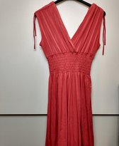 Dames empire elastiek stretch jurk Clair lichtrood L/XL