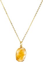 Lunar Wolff - Stone of Happiness  - Edelsteenketting - Citrine  - Gold Plated