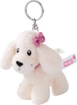 sleutelhanger Poodle junior 10 cm pluche wit