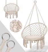 Bol.com Sens Design Hangstoel - voor binnen en buiten - macramé look - creme aanbieding