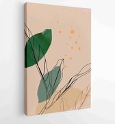 Canvas schilderij - Botanical wall art vector set. Golden foliage line art drawing with watercolor 1 -    – 1931500538 - 40-30 Vertical