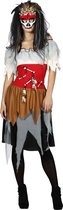 Wilbers & Wilbers - Heks & Spider Lady & Voodoo & Duistere Religie Kostuum - Voodoo Medicijn - Vrouw - rood,bruin - Maat 48 - Halloween - Verkleedkleding