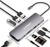 A-KONIC© USB C Docking Station - HUB met HDMI, Ethernet RJ45 en meer - Grey