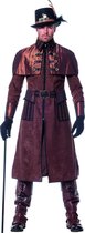 Wilbers - Steampunk Kostuum - Dark Steampunk Luxe Jas - Man - bruin - Maat 50 - Carnavalskleding - Verkleedkleding