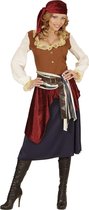 Widmann - Piraat & Viking Kostuum - Caraibische Zeerover Zigeunerstyle - Vrouw - Bruin - Small - Carnavalskleding - Verkleedkleding