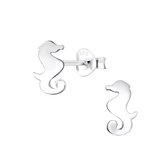 Joy|S - Zilveren zeepaardje oorbellen - 6 x 9 mm - egaal