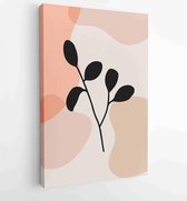 Canvas schilderij - Foliage line art drawing with abstract shape. Abstract Plant Art design for print, cover, wallpaper, Minimal and natural wall art. 2 -    – 1861710913 - 40-30 V