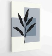 Canvas schilderij - Botanical wall art vector set. Foliage line art drawing with abstract shape. 1 -    – 1862308444 - 40-30 Vertical