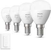 Philips Hue Uitbreidingspakket - White - Kogellamp E14 - 4 lampen incl dimmer switch