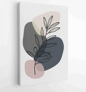 Canvas schilderij - Botanical wall art vector set. Floral and Foliage line art drawing with abstract shape. 2 -    – 1810230166 - 40-30 Vertical